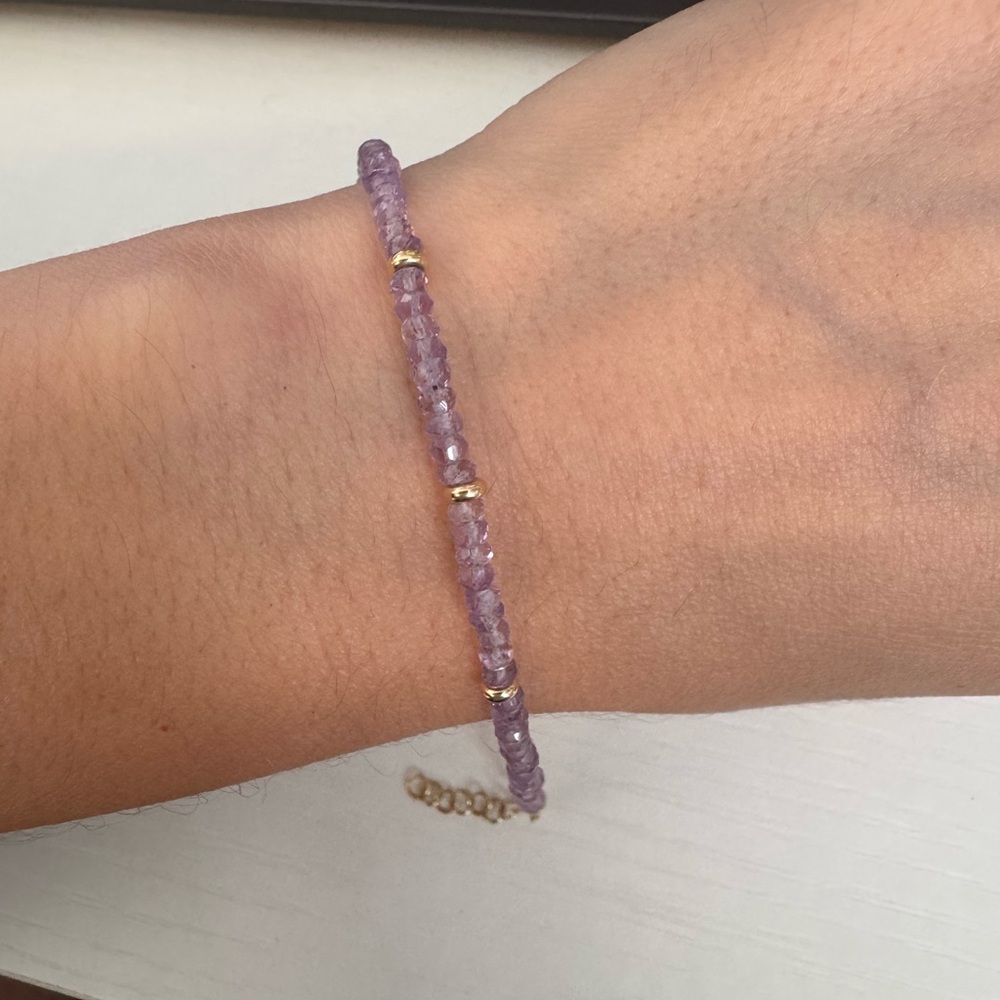EF COLLECTION birthstone bead bracelet - amethyst